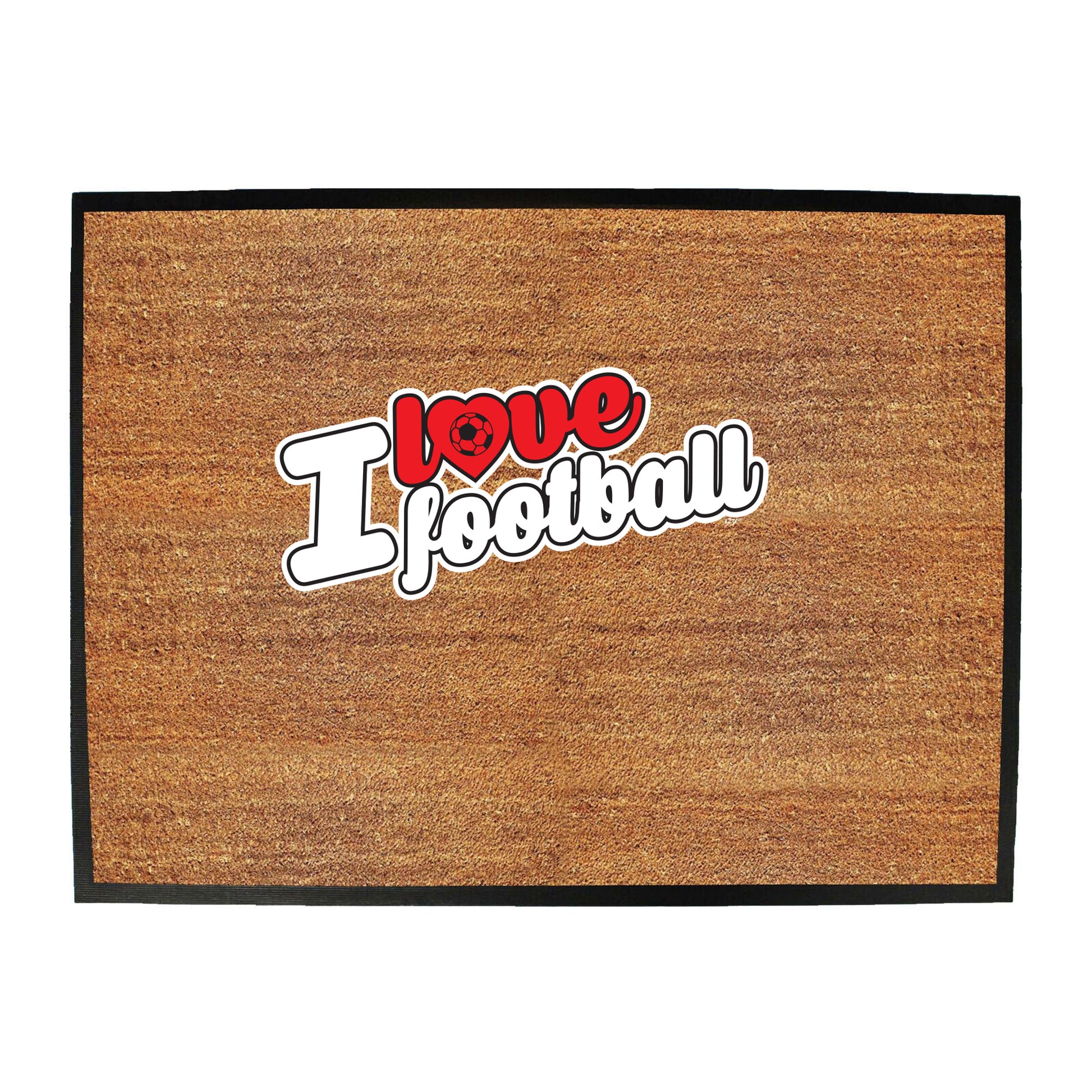 Love Football Stencil - Funny Novelty Doormat