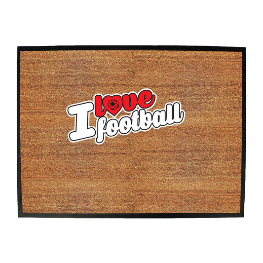 Love Football Stencil - Funny Novelty Doormat