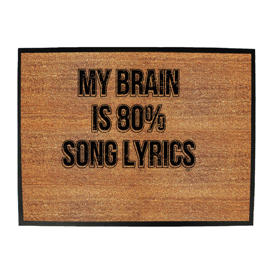 My Brain Is 80 Song Lyrics - Funny Novelty Doormat