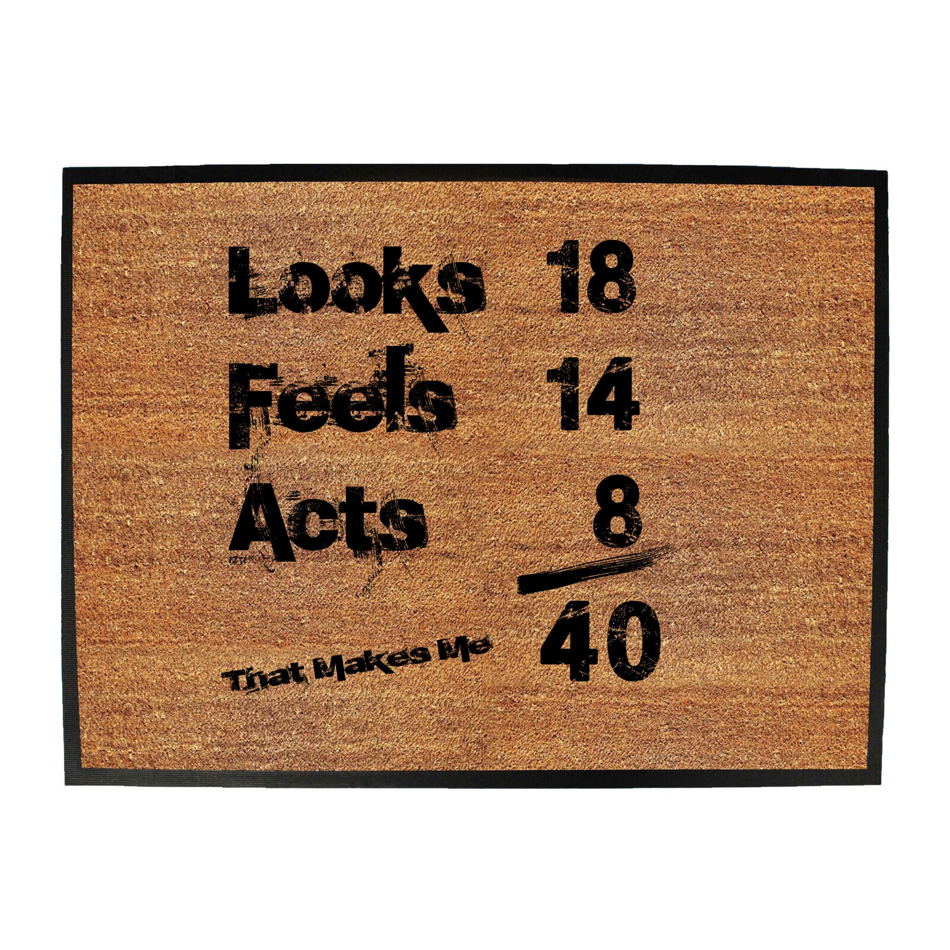 Looks Acts Feels 40 - Funny Novelty Doormat