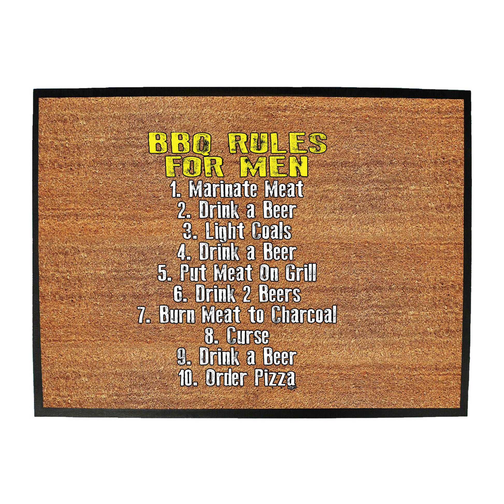 Bbq Barbeque Rules For Men - Funny Novelty Doormat