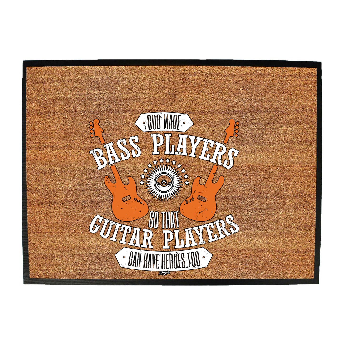 God Made Bass Players Guitar Music - Funny Novelty Doormat