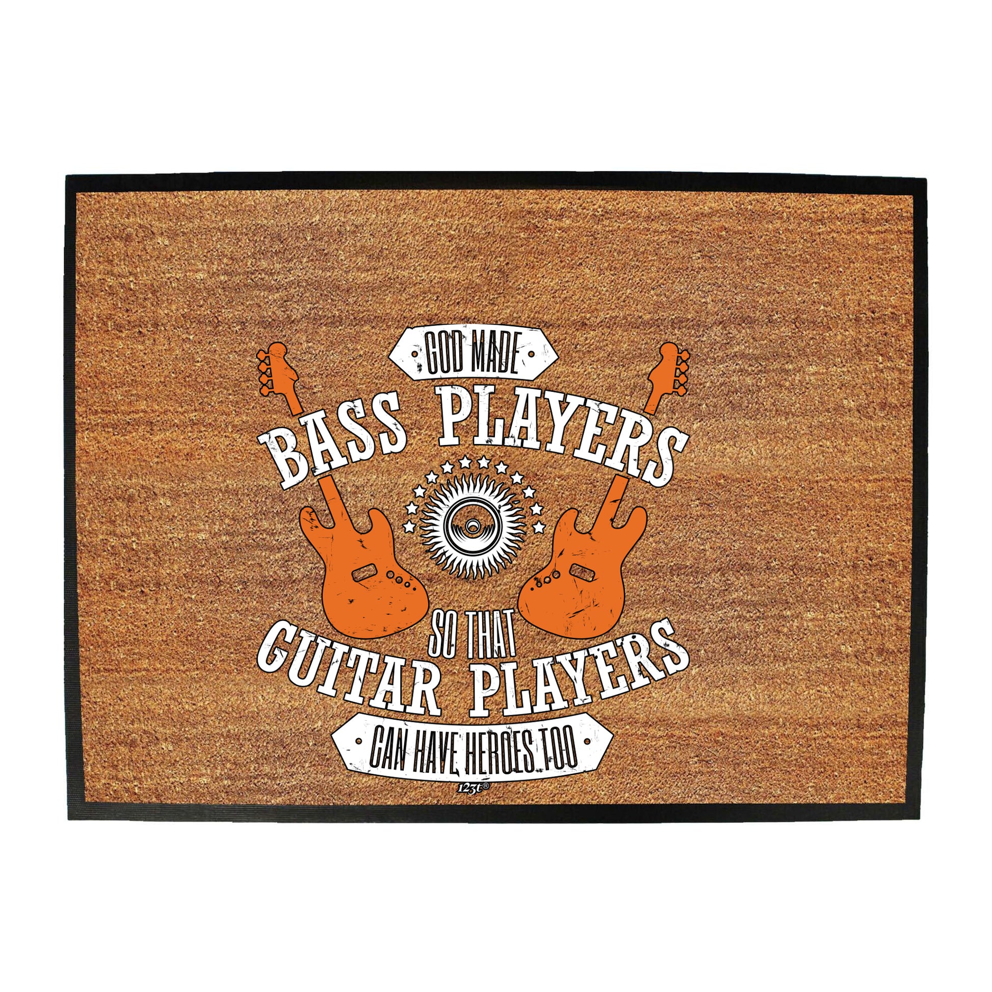 God Made Bass Players Guitar Music - Funny Novelty Doormat