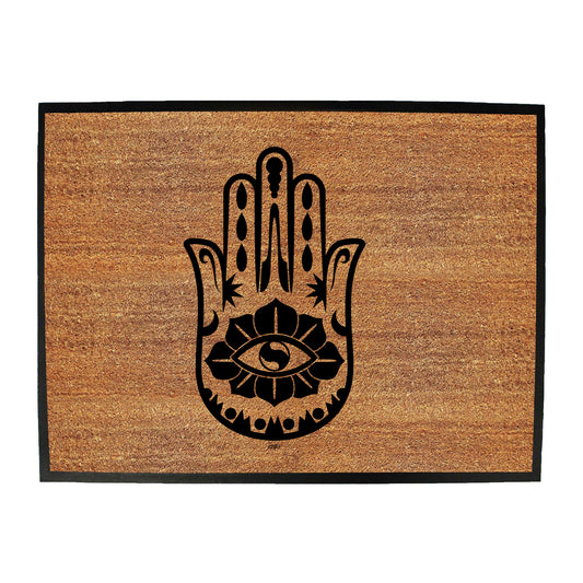Festival Palm Hand Flower Eye White - Funny Novelty Doormat