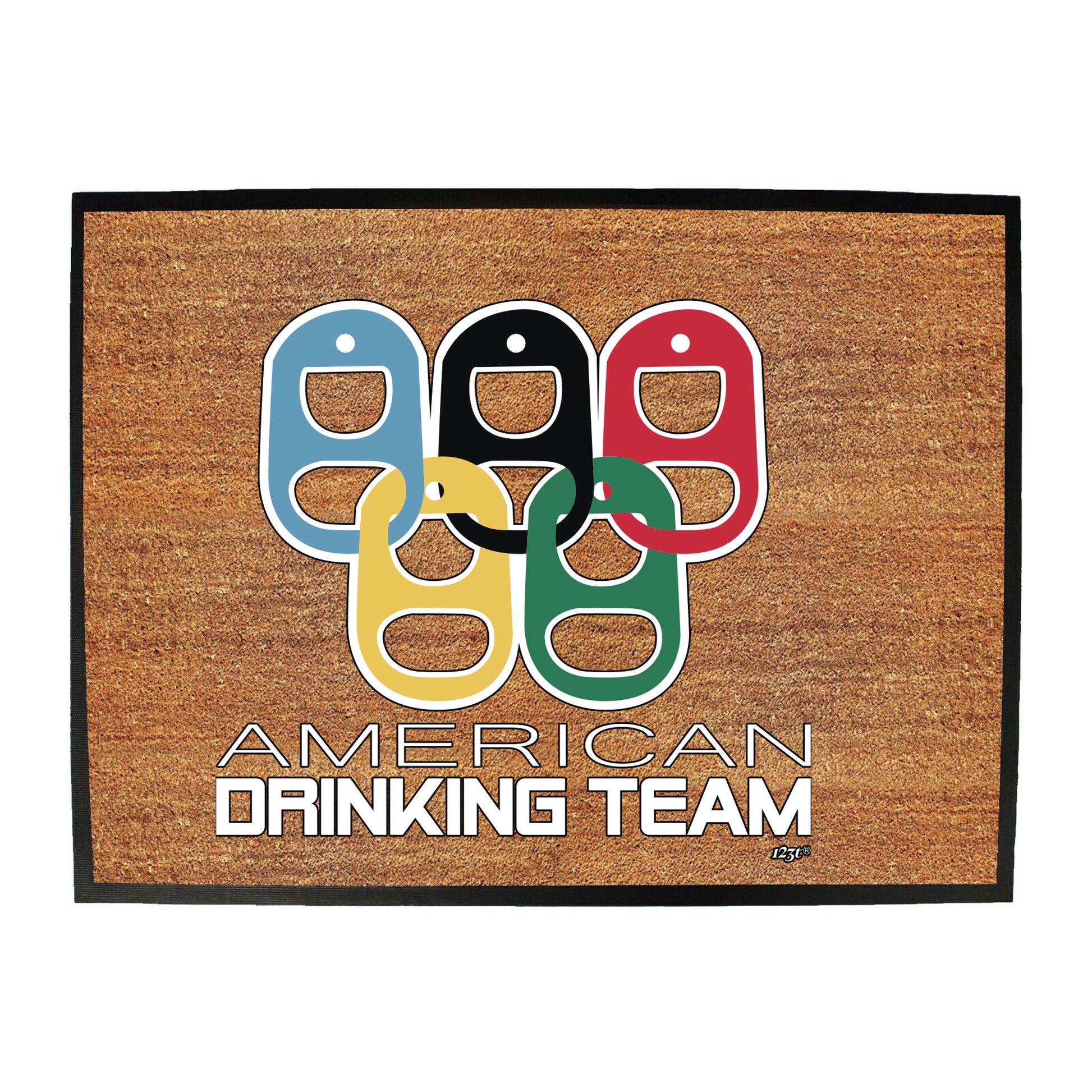 American Drinking Team Rings - Funny Novelty Doormat