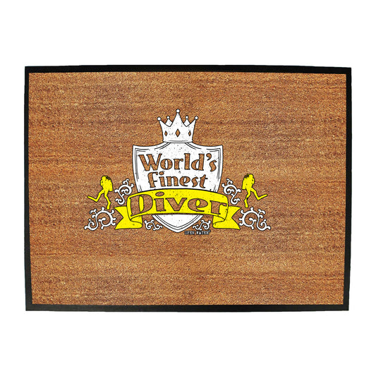 Ow Worlds Finest Diver - Funny Novelty Doormat