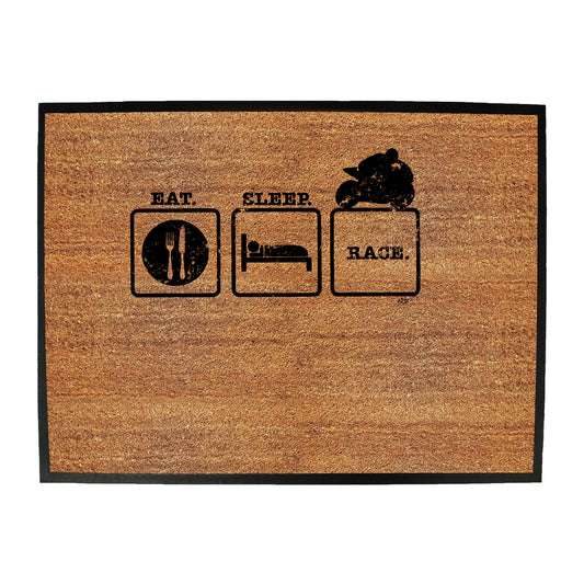 Eat Sleep Race Superbike Motorbike - Funny Novelty Doormat