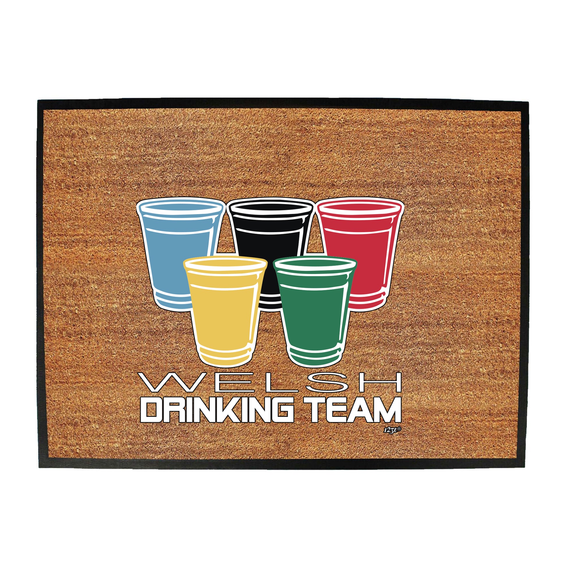 Welsh Drinking Team Glasses - Funny Novelty Doormat