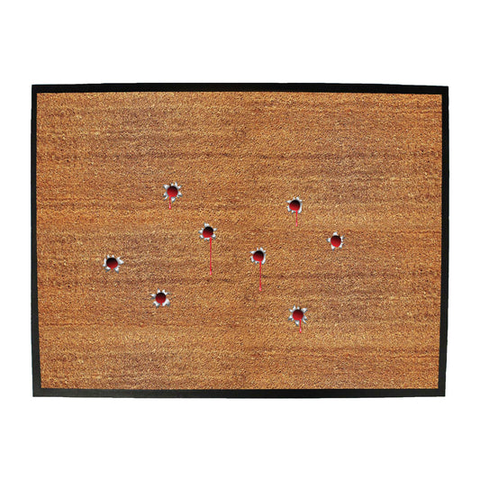 Bullet Holes Red - Funny Novelty Doormat