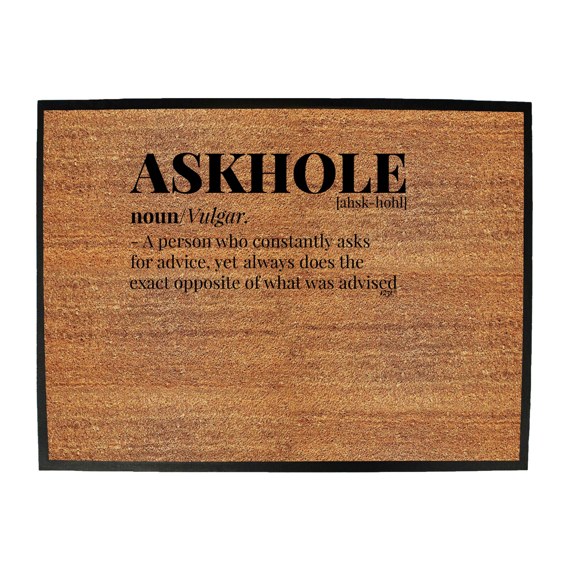 Askhole Noun - Funny Novelty Doormat