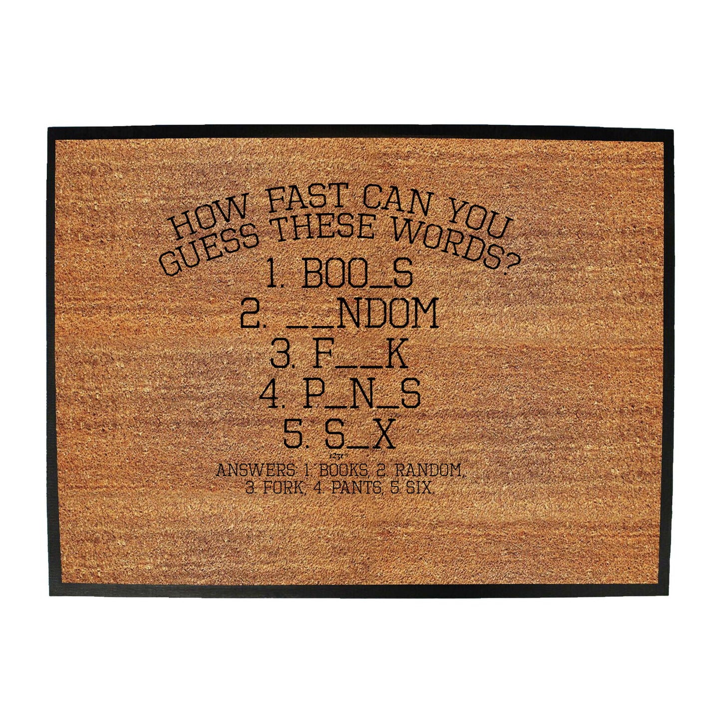 Guess These Words - Funny Novelty Doormat