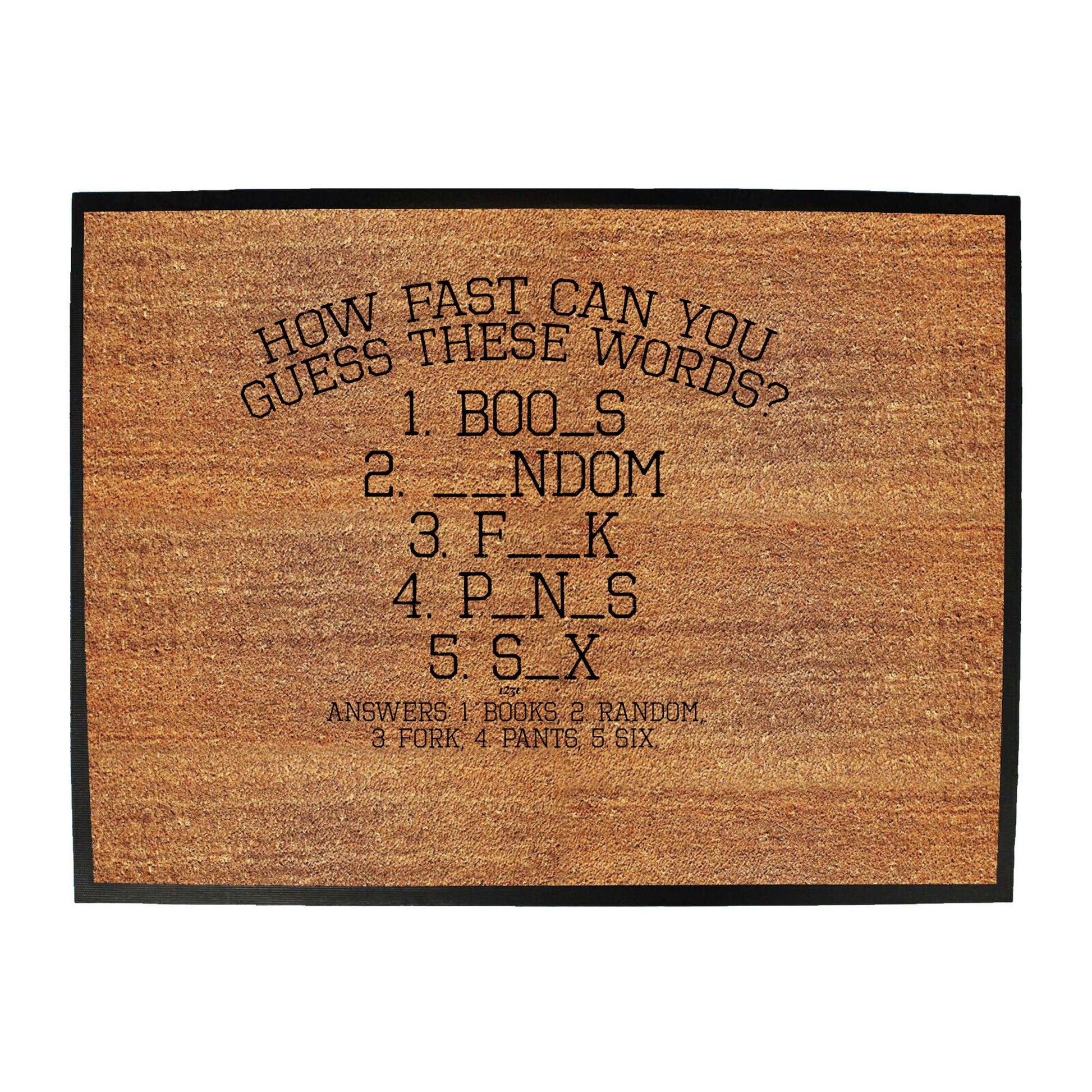 Guess These Words - Funny Novelty Doormat