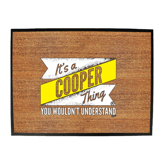 Cooper V2 Surname Thing - Funny Novelty Doormat
