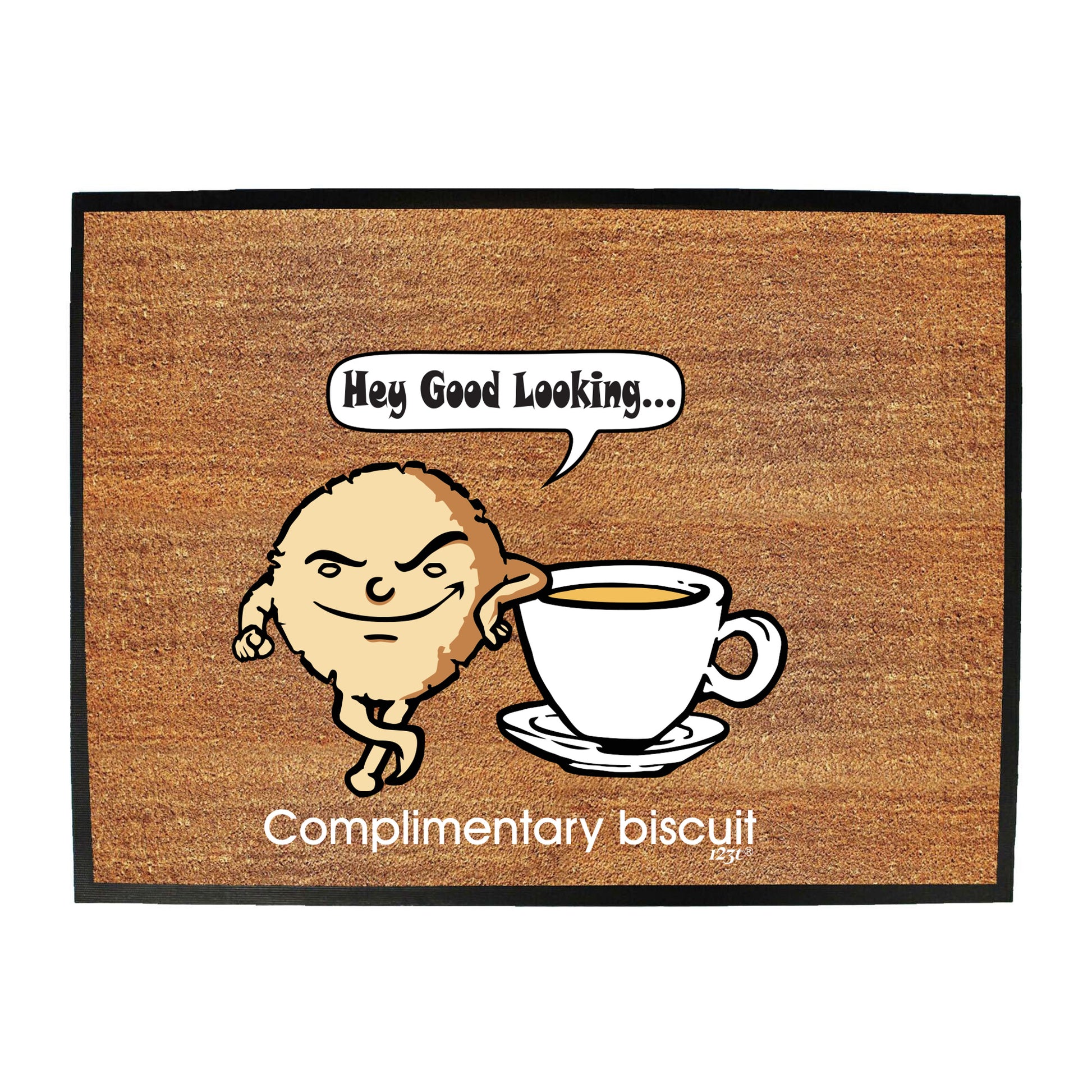 Complimentary Biscuit Coffee - Funny Novelty Doormat