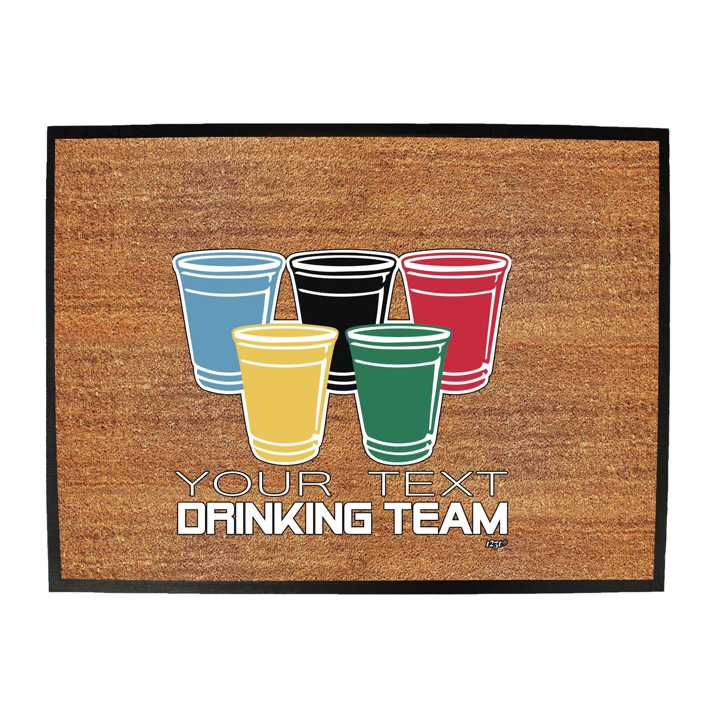 Your Text Drinking Team Glasses Personalised - Funny Novelty Doormat