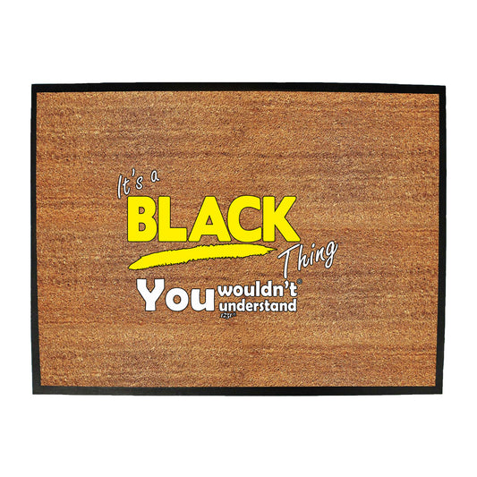 Black V1 Surname Thing - Funny Novelty Doormat