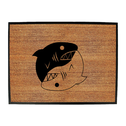 Yin Yang Shark - Funny Novelty Doormat