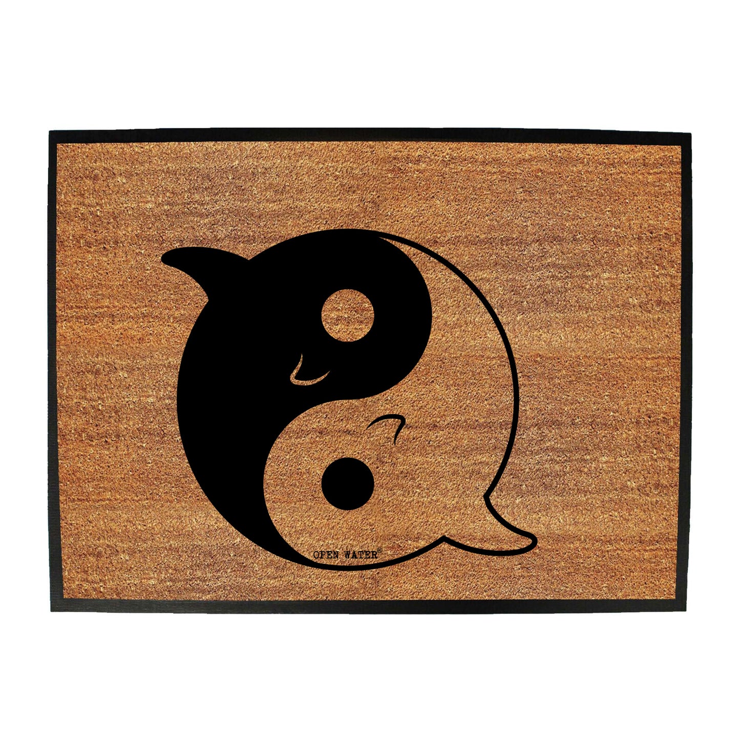 Ow Dolphin Yin Yang - Funny Novelty Doormat