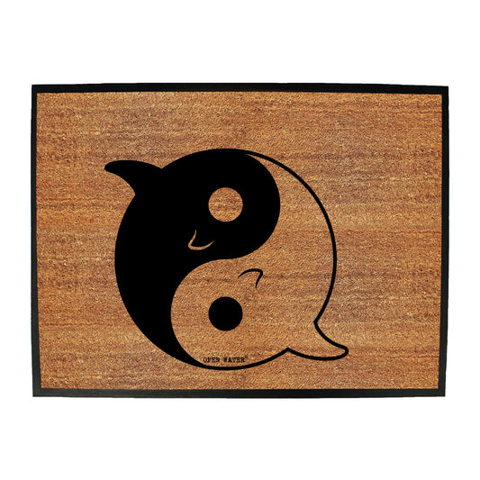 Ow Dolphin Yin Yang - Funny Novelty Doormat