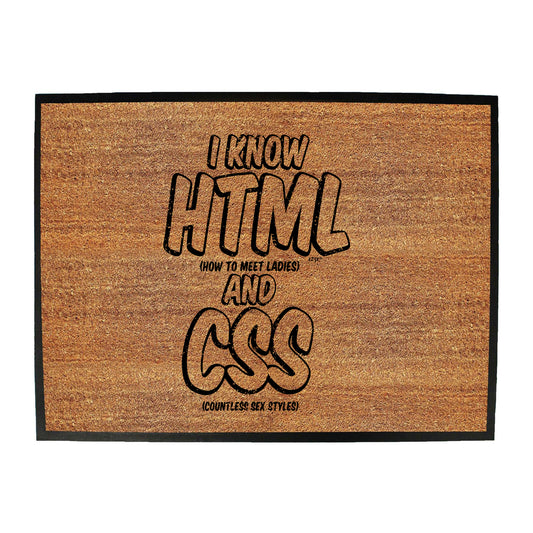 Know Html And Css - Funny Novelty Doormat