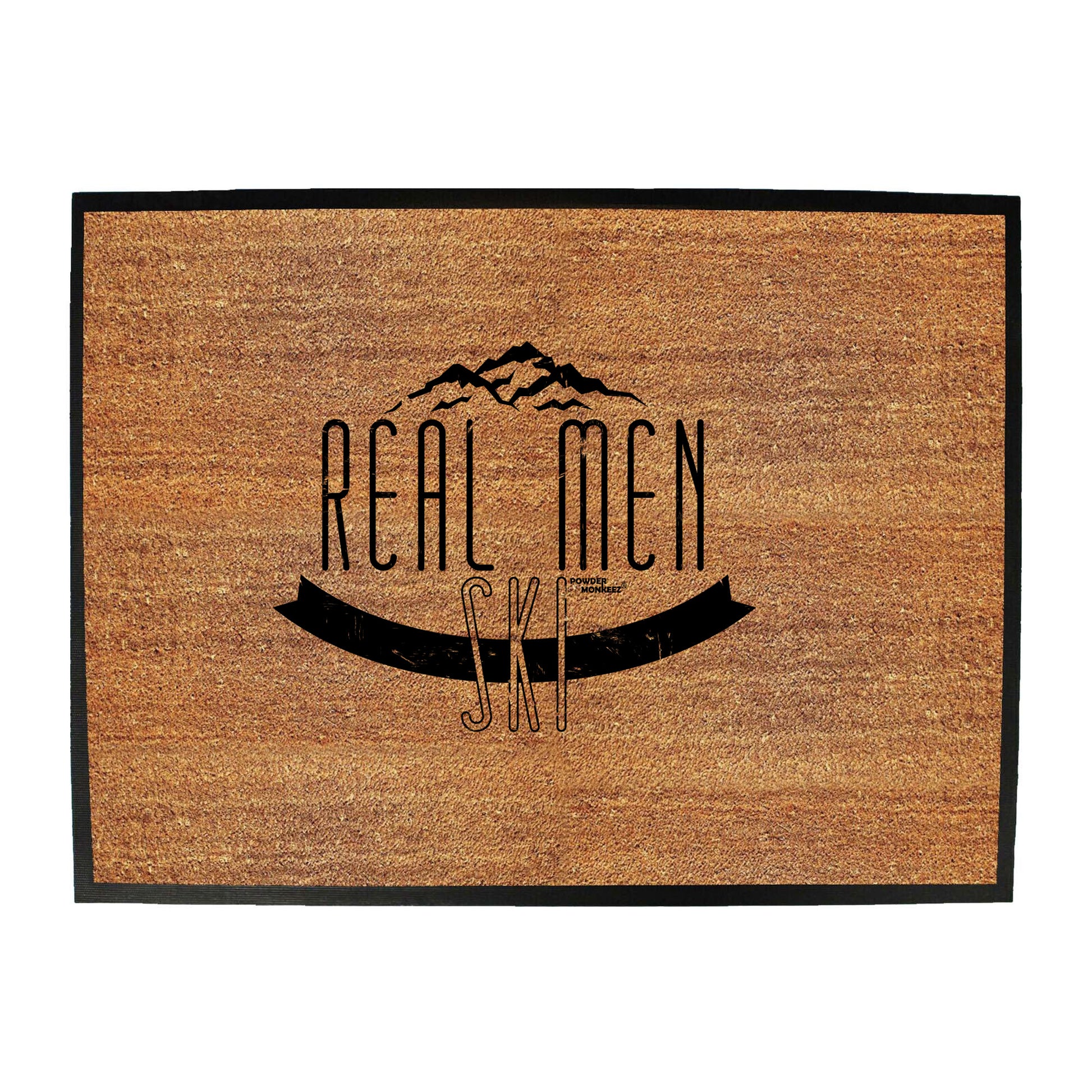 Pm Real Men Ski - Funny Novelty Doormat