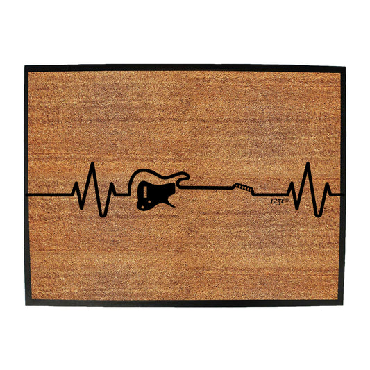 Electric Guitar Pulse Music - Funny Novelty Doormat