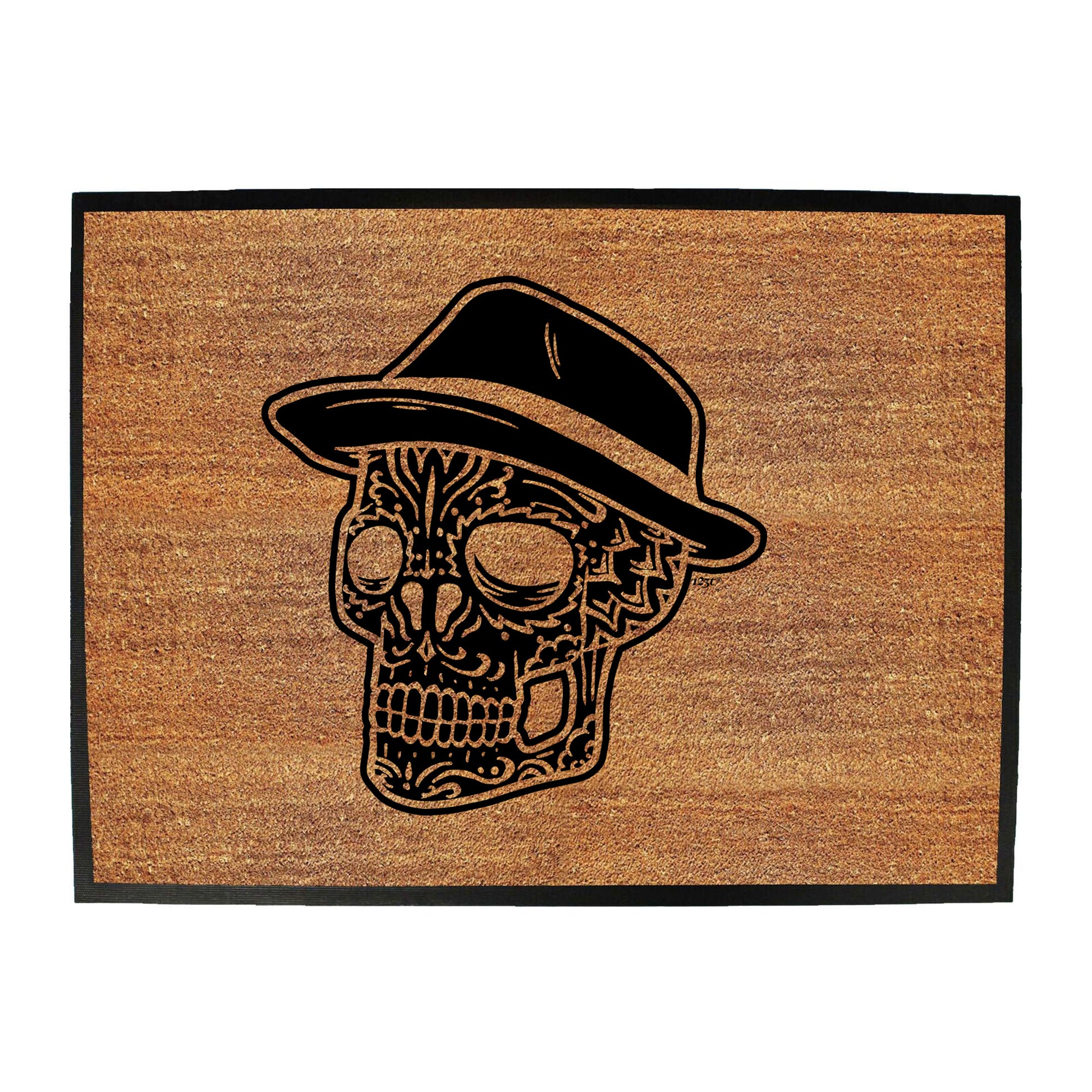 Fedora Candy Skull - Funny Novelty Doormat