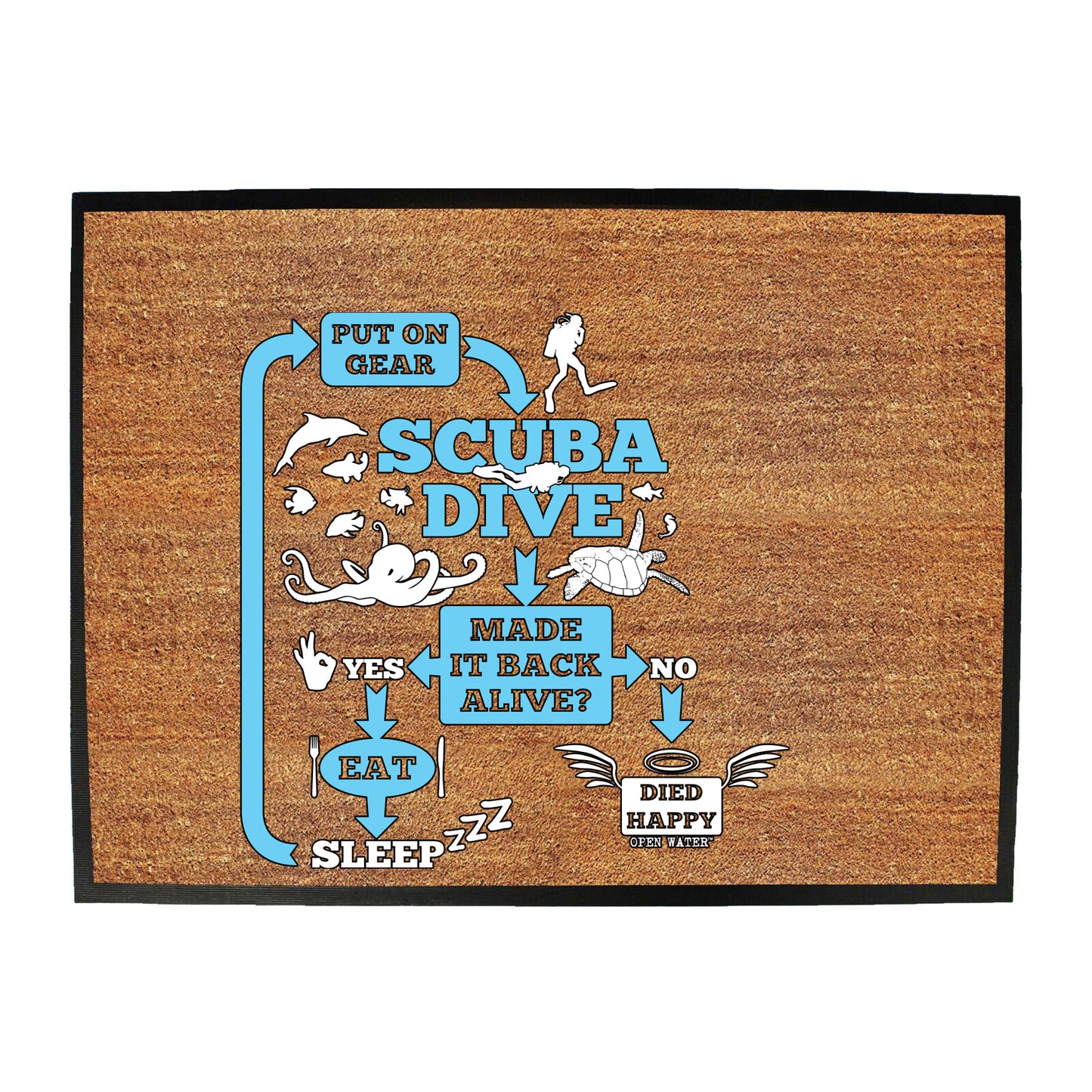 Ow Scuba Dive Make It Back Alive - Funny Novelty Doormat