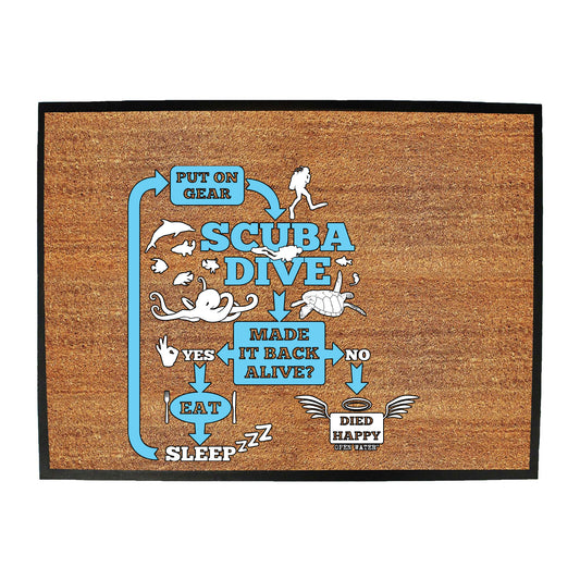 Ow Scuba Dive Make It Back Alive - Funny Novelty Doormat