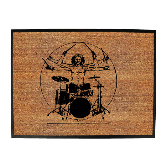 Leonardo Drummer Music White - Funny Novelty Doormat