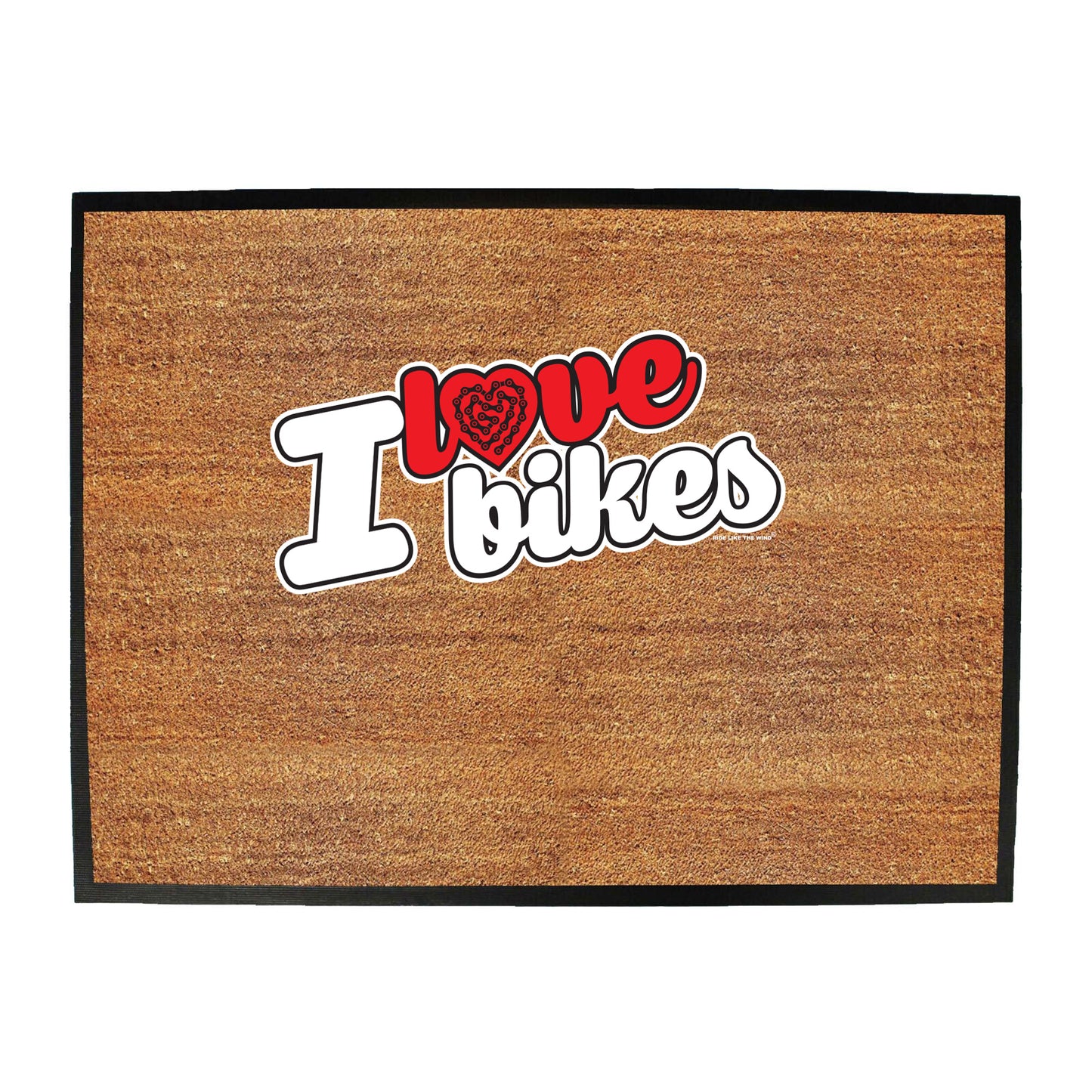 Rltw I Love Bikes Stencil - Funny Novelty Doormat