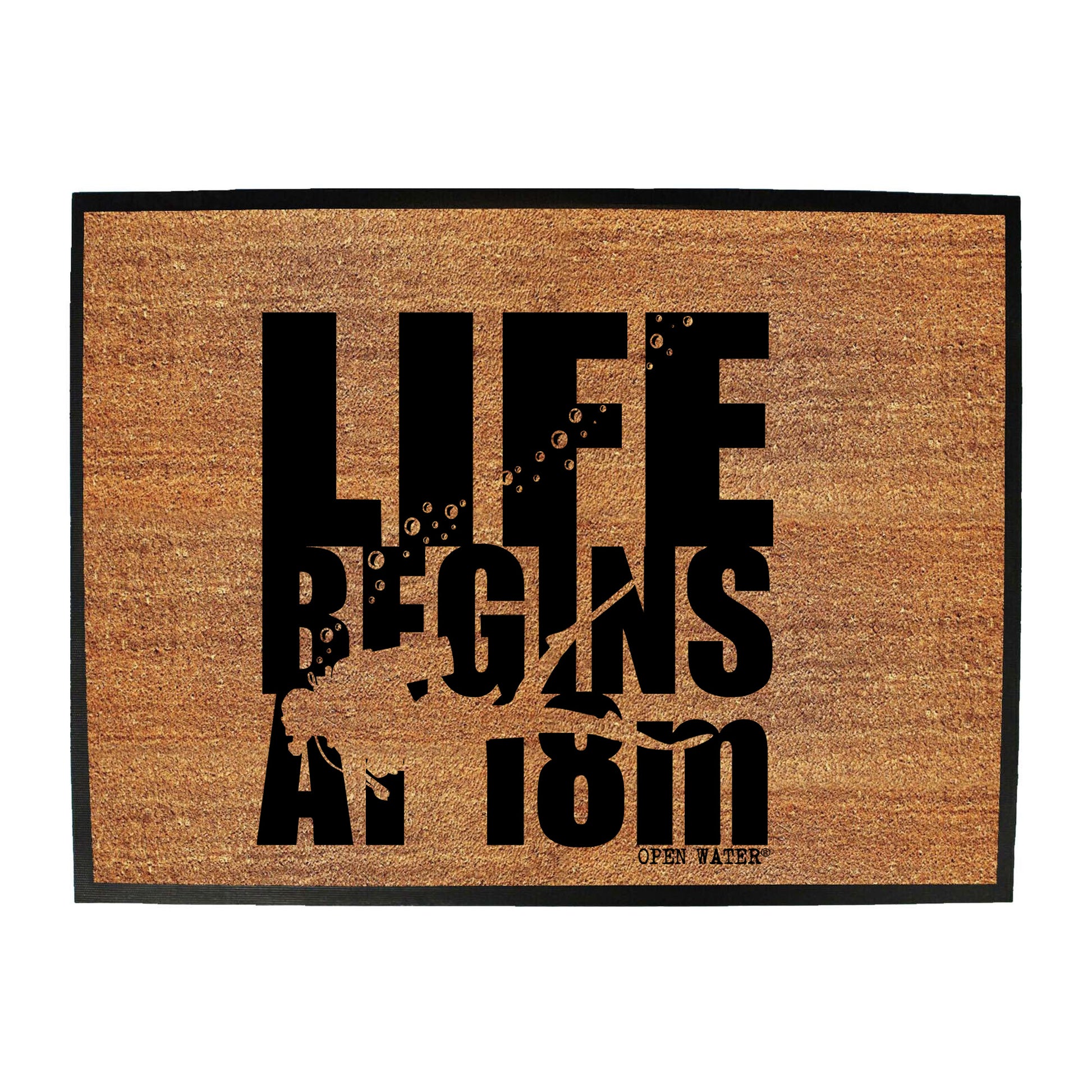 Ow Life Begins At 18M - Funny Novelty Doormat