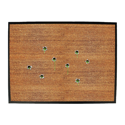 Bullet Holes Green - Funny Novelty Doormat