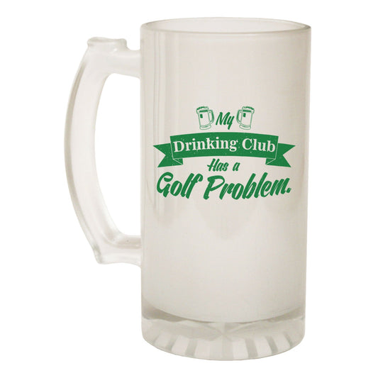 Drinking Club Golf Golfing - Novelty Funny Frosted Stein - Gift Boxed
