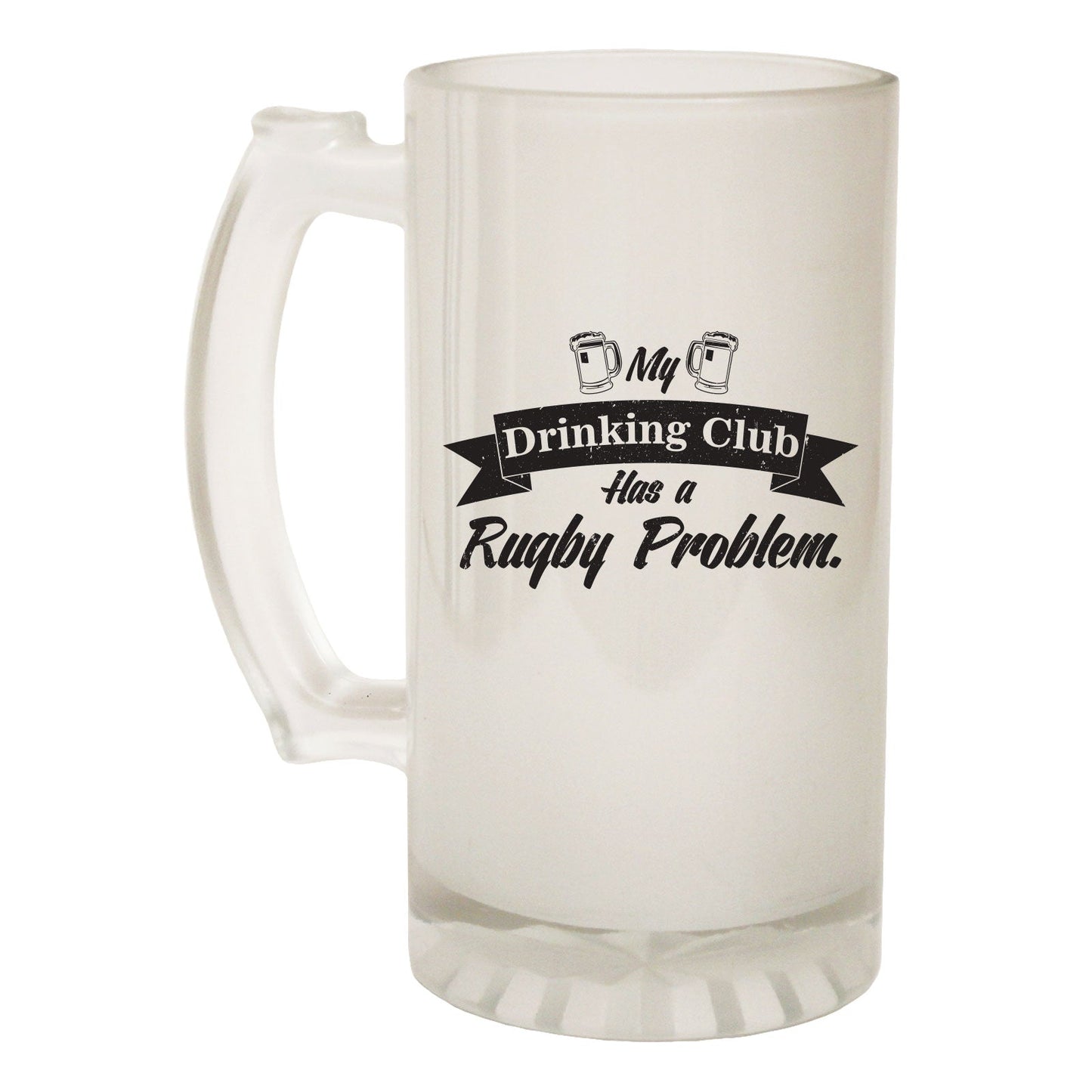 Drinking Club Rugby Team - Novelty Funny Frosted Stein - Gift Boxed