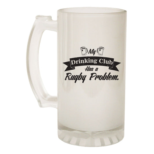 Drinking Club Rugby Team - Novelty Funny Frosted Stein - Gift Boxed
