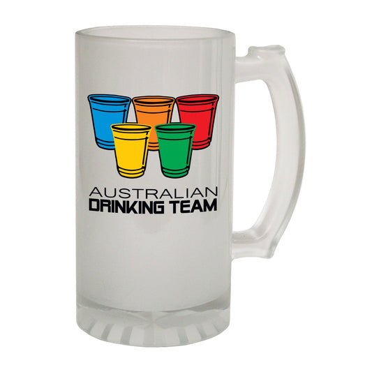 Drinking Team Australian Oz - Novelty Funny Frosted Stein - Gift Boxed