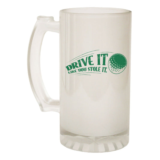 Drive It Stole It Golfing - Novelty Funny Frosted Stein - Gift Boxed