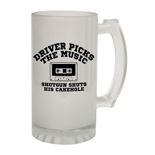 Driver Picks The Music - Novelty Funny Frosted Stein - Gift Boxed