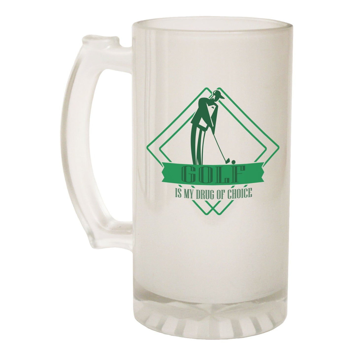 Drug Of Choice Golf - Novelty Funny Frosted Stein - Gift Boxed