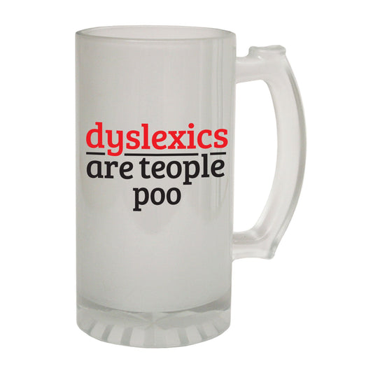 Dyslexics Poo Joke - Novelty Funny Frosted Stein - Gift Boxed