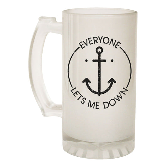 Everyone Lets Down - Novelty Funny Frosted Stein - Gift Boxed