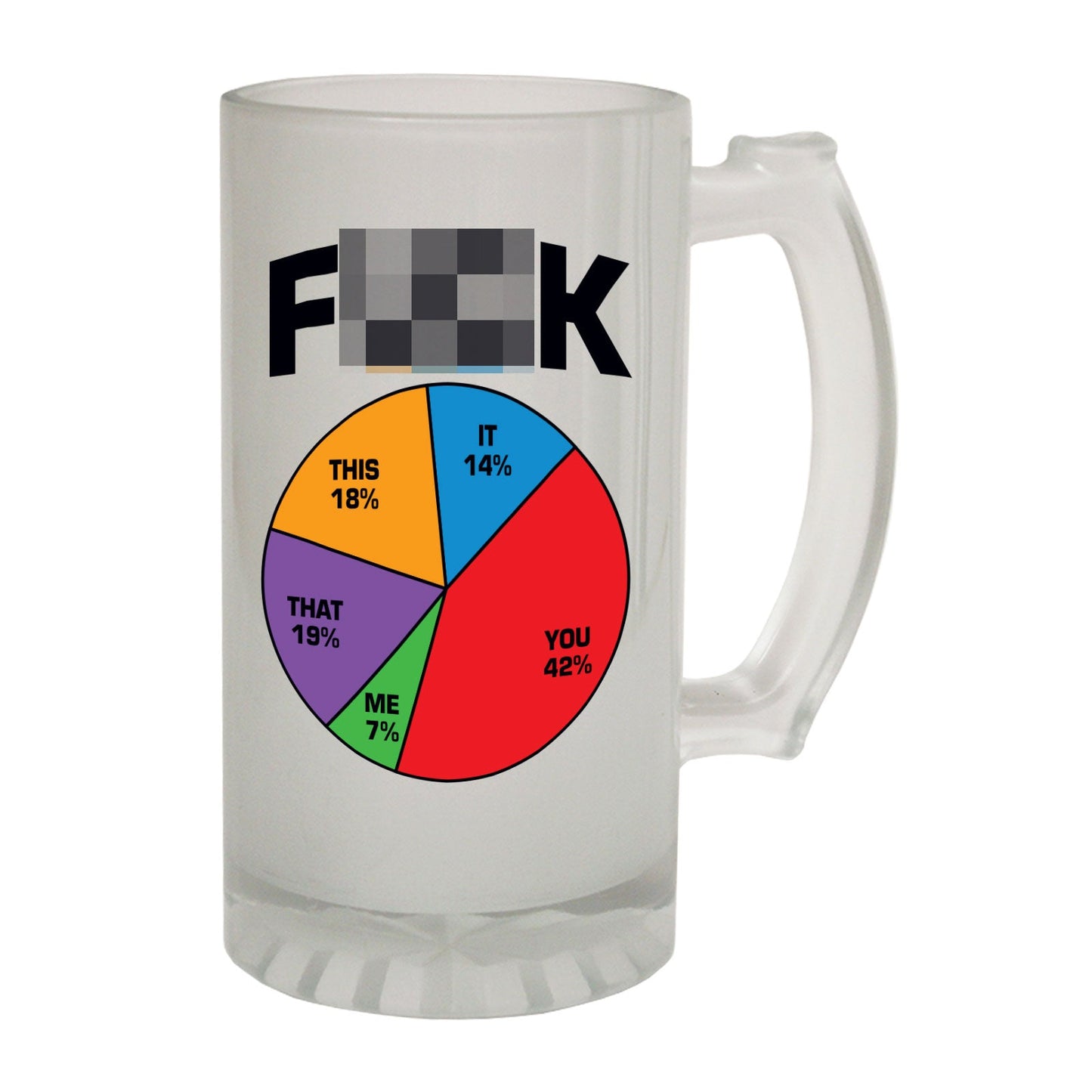 F Statistics Geek - Novelty Funny Frosted Stein - Gift Boxed