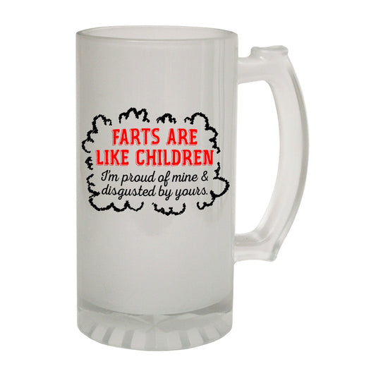Farts Like Children Rude - Novelty Funny Frosted Stein - Gift Boxed