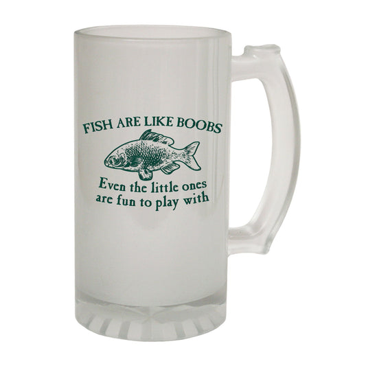 Fish Like Boobs Fishing - Novelty Funny Frosted Stein - Gift Boxed