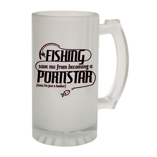 Fishing Pornstar Hooker Rude - Novelty Funny Frosted Stein - Gift Boxed