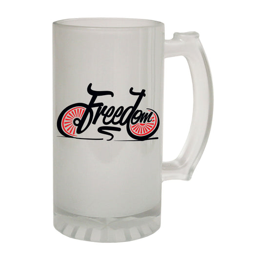 Freedom Cycling Bike - Novelty Funny Frosted Stein - Gift Boxed