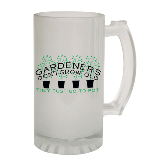 Gardeners Dont Grow Old - Novelty Funny Frosted Stein - Gift Boxed