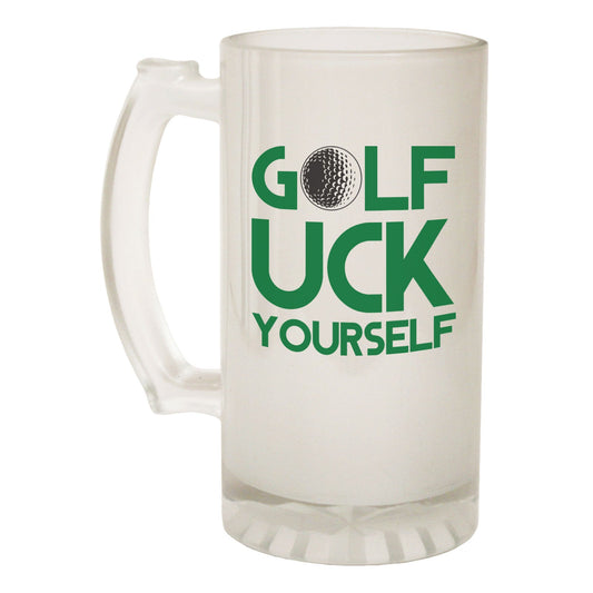 Golf Uck Yourself Golfer - Novelty Funny Frosted Stein - Gift Boxed