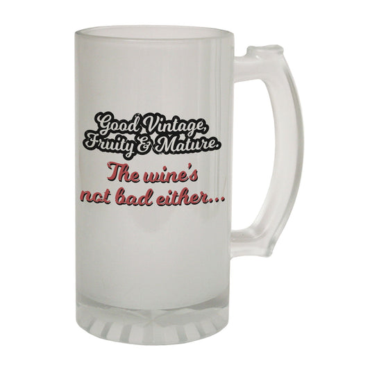 Good Vintage Wine Booze - Novelty Funny Frosted Stein - Gift Boxed
